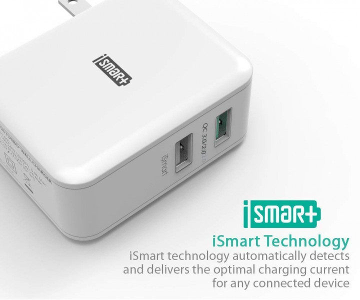 RAVPower 30W Dual USB Charger with Quick Charge 3.0 White (RP-PC006WH)